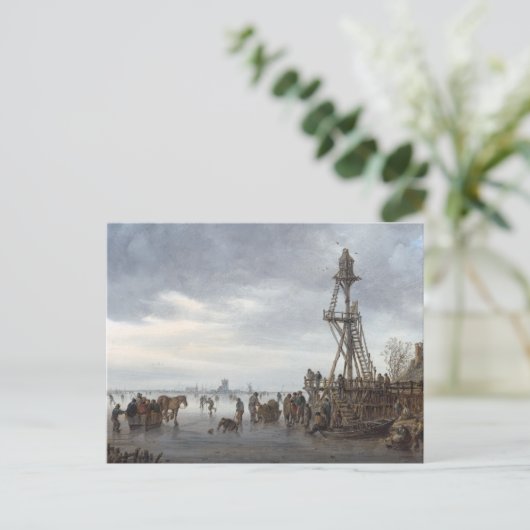 Ice Scene nabij een Wooden Observatietoren Briefkaart (Staand voorkant)