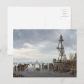 Ice Scene nabij een Wooden Observatietoren Briefkaart (Voorkant / Achterkant)