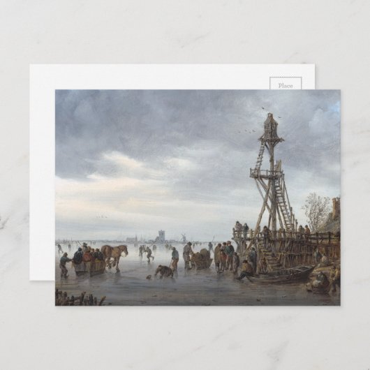 Ice Scene nabij een Wooden Observatietoren Briefkaart (Voorkant / Achterkant)