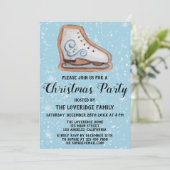 Ice Schaats Cookie Holiday Kerstfeest Blauwe sneeu Kaart (Staand voorkant)