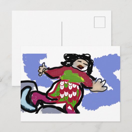 Ice schaats Dance Briefkaart (Voorkant / Achterkant)