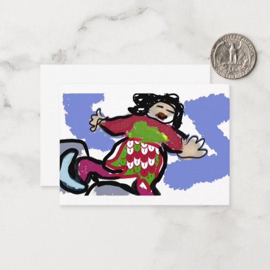 Ice schaats Dance Notitiekaartje (Voorkant / Achterkant in situ)