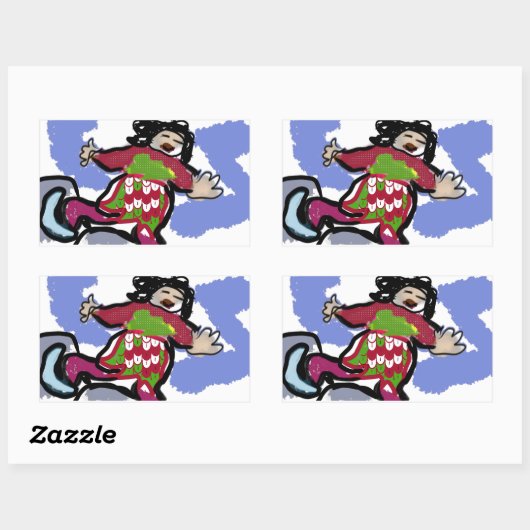 Ice schaats Dance Rechthoekige Sticker (Vel)