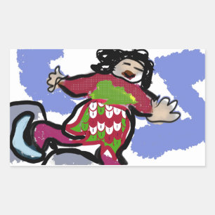 Ice schaats Dance Rechthoekige Sticker