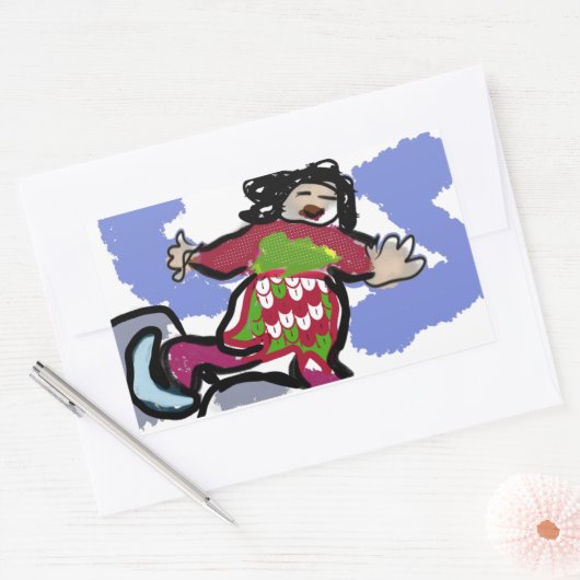 Ice schaats Dance Rechthoekige Sticker (Envelop)