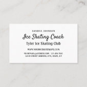 Ice Schaats Design, Ice Skater, Ice Skating Coach Visitekaartje (Achterkant)