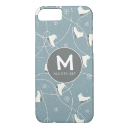 Ice-schaats en sneeuwvlok op maat 	iPhone 8/7 hoesje