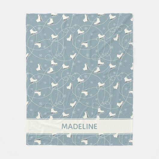 Ice Schaats en Snowflake Pattern Fleece Deken (Voorkant)