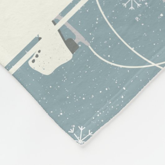 Ice Schaats en Snowflake Pattern Fleece Deken (Hoek)