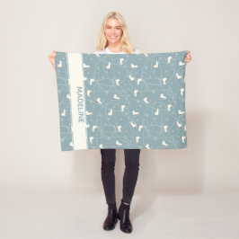 Ice Schaats en Snowflake Pattern Fleece Deken