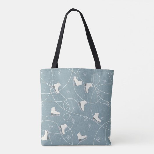 Ice Schaats en Snowflake Pattern Tote Bag (Achterkant)