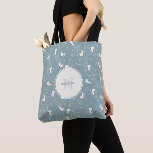 Ice Schaats en Snowflake Pattern Tote Bag (Dichtbij)