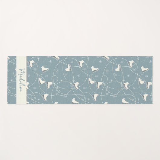 Ice Schaats en Snowflake Pattern Yoga Mat (Voorkant (horizontaal))