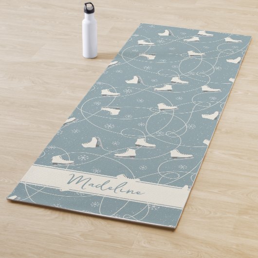 Ice Schaats en Snowflake Pattern Yoga Mat (In situ)