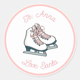 Ice Schaats Figuur Skater Custom Gift Label Sticke