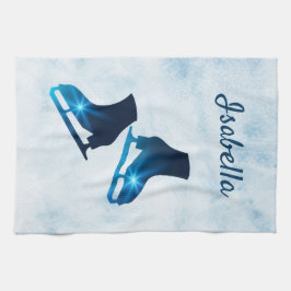 Ice schaats handdoek figuur schaats blauw