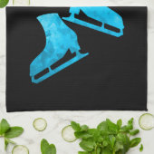 Ice schaats handdoek figuur schaats Zwart blauw ij (Gevouwen)