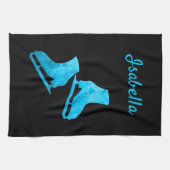 Ice schaats handdoek figuur schaats Zwart blauw ij (Horizontaal)