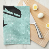 Ice schaats handdoek schaatsen turquoise sparreng (Quarter Fold)