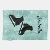 Ice schaats handdoek schaatsen turquoise sparreng (Horizontaal)