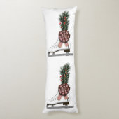Ice Schaats kerstdecoratie met Tartan Bow Lichaamskussen (Achterkant (Verticaal))