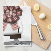 Ice Schaats kerstdecoratie met Tartan Bow Theedoek (Quarter Fold)