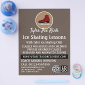 Ice Schaats Logo, schaatsles Adverteren Flyer (Enkel)