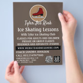 Ice Schaats Logo, schaatsles Adverteren Flyer (Hand)
