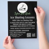 Ice Schaats Logo, schaatsles Adverteren Flyer (Hand)