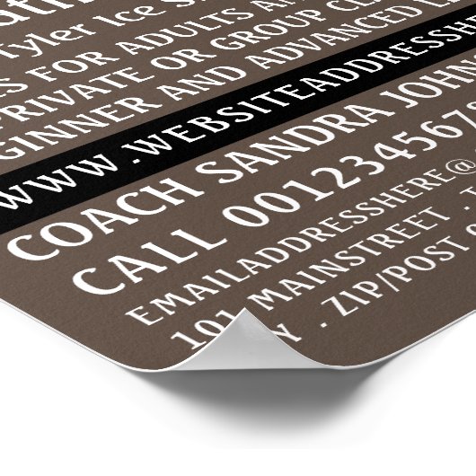 Ice Schaats Logo, schaatsles Adverteren Poster (Hoek)