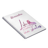 Ice schaats notitieboek leven beter schaats roze o (Rechterzijde)