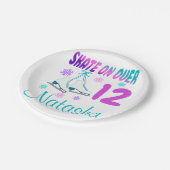 Ice Schaats on Over Birthday Girl Skater  Papieren Bordje (Gekanteld)