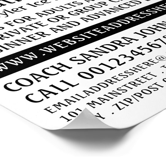 Ice Schaats ontwerp, schaatsles Adverteren Poster (Hoek)