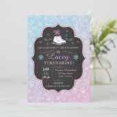 Ice Schaats Party Snowflake Birthday Uitnodiging (Staand voorkant)