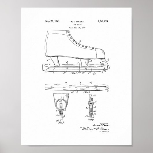 Ice Schaats Patent Poster (Voorkant)