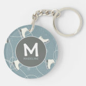 Ice Schaats Pattern Gepersonaliseerd Sleutelhanger (Achterkant)