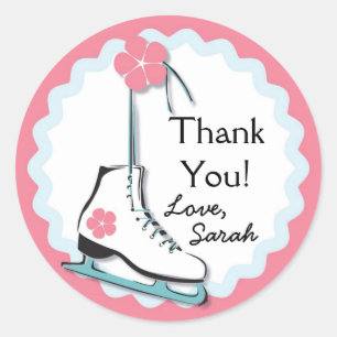 Ice Schaats Ronde Sticker
