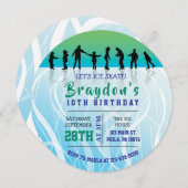 Ice Schaats SCHAATSEN verjaardagsfeestje Uitnodigi Kaart (Voorkant / Achterkant)