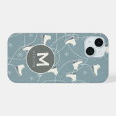 Ice schaats & sneeuwvlok op maat iPhone 15 case (Achterkant horizontaal)