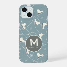 Ice schaats & sneeuwvlok op maat iPhone 15 case