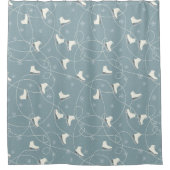 Ice Schaats Snowflake Pattern Showgordijn Douchegordijn (Voorkant)