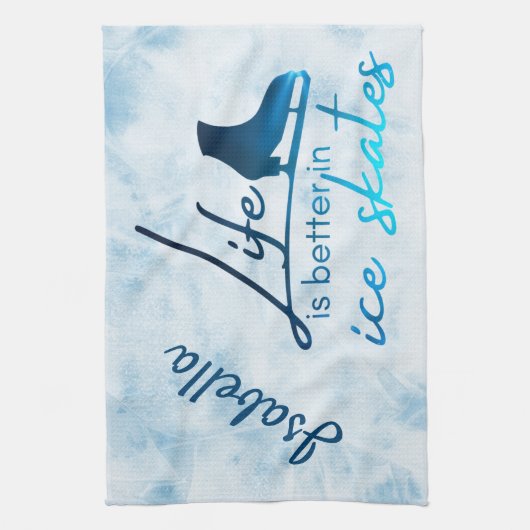 Ice Schaats Towel gradiënt blauw schaats beter Theedoek (Verticaal)