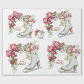  Ice Schaats Vakantiedraaier Cadeaupapier (Vlak)