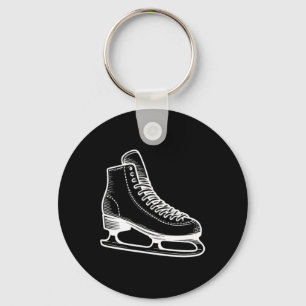 Ice Schaats Winter Sports Line Art Outline Tekenin Sleutelhanger