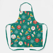 Ice Schaatsen and Snowflakes Blauwgroen Monogram P Schort (Voorkant)