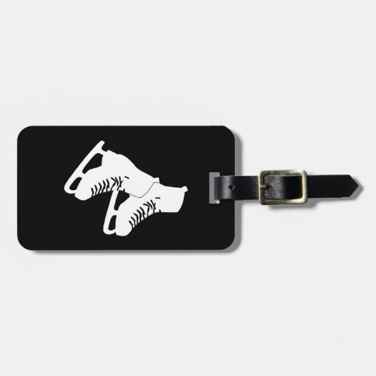 Ice Schaatsen Bagagelabel Black (Voorkant horizontaal)