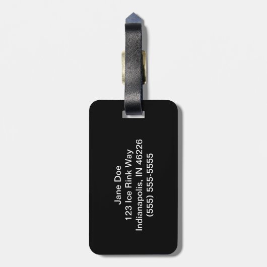 Ice Schaatsen Bagagelabel Black (Achterkant verticaal)