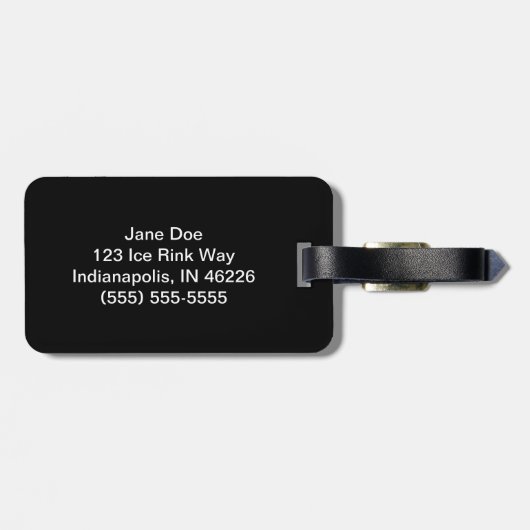 Ice Schaatsen Bagagelabel Black (Achterkant horizontaal)