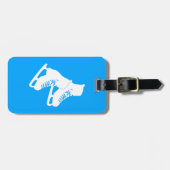 Ice Schaatsen Bagagelabel blauw (Voorkant horizontaal)