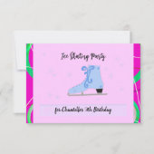 Ice Schaatsen Birthday Party Invitation Kaart (Voorkant)